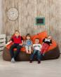 Family3 - 3 személyes kanapé, Sylvia bársonyosan puha bútorszövet huzattal, barna-narancs (9.)