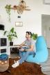 Gamer2 nagy gamer babzsák, Puma puha bútorszövet huzattal, fekete-piros (3.)