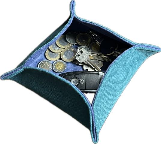 Textil tároló tálka, kínáló tálka 14x14 cm