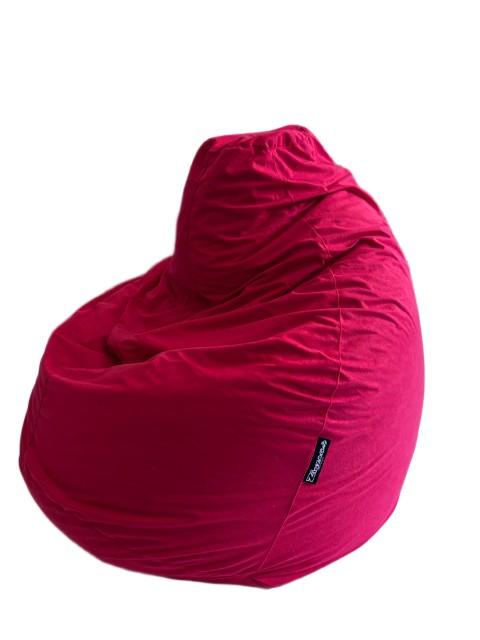 ZigZagBAG cseppforma felnőtt babzsák, Puma puha bútorszövet huzattal, piros