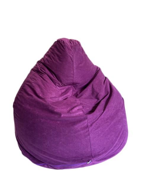 ZigZagBAG felnőtt babzsák, Puma puha bútorszövet huzattal, padlizsán