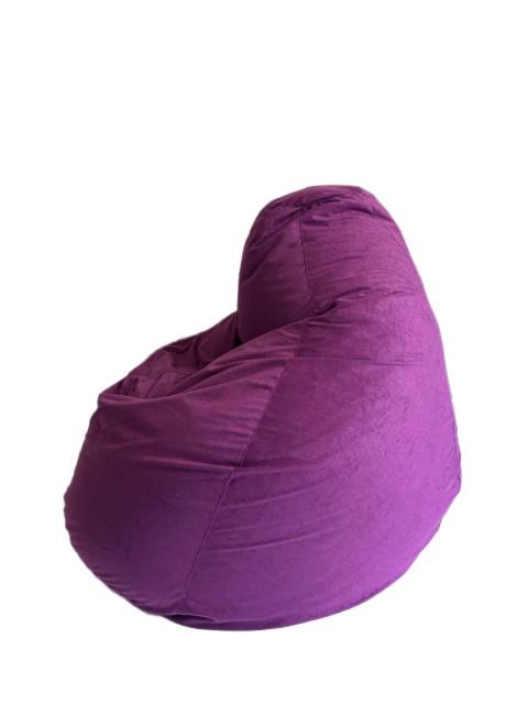 ZigZagBAG felnőtt babzsák, Puma puha bútorszövet huzattal, padlizsán
