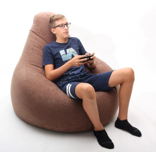 Gamer2 nagy gamer babzsák, Puma puha bútorszövet huzattal, fekete-piros